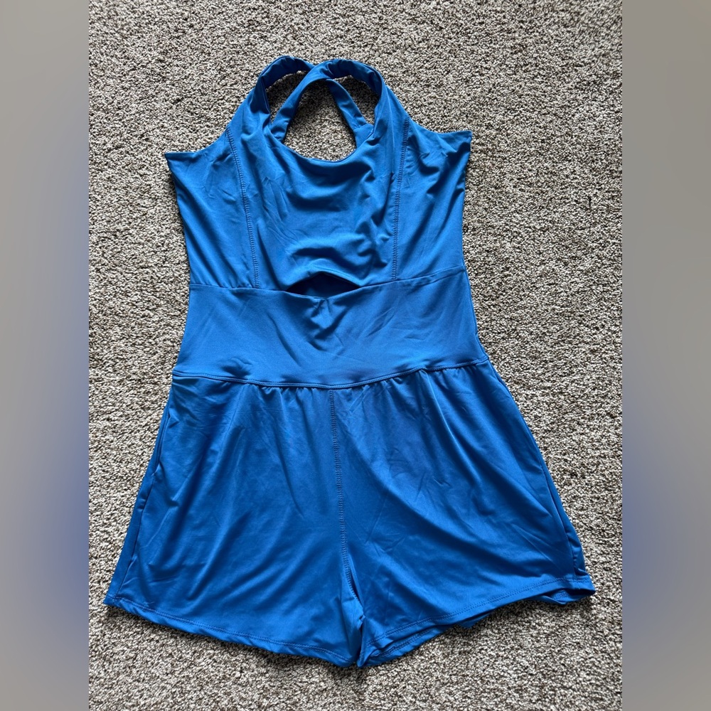 Women's Blue Athletic Romper - Picture 2 of 6